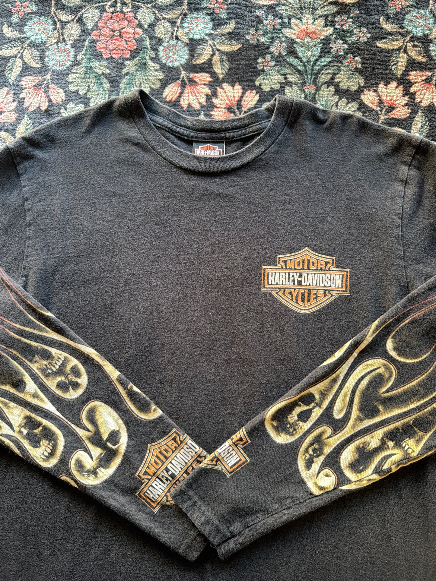 Harley Flaming Skull Long Sleeve