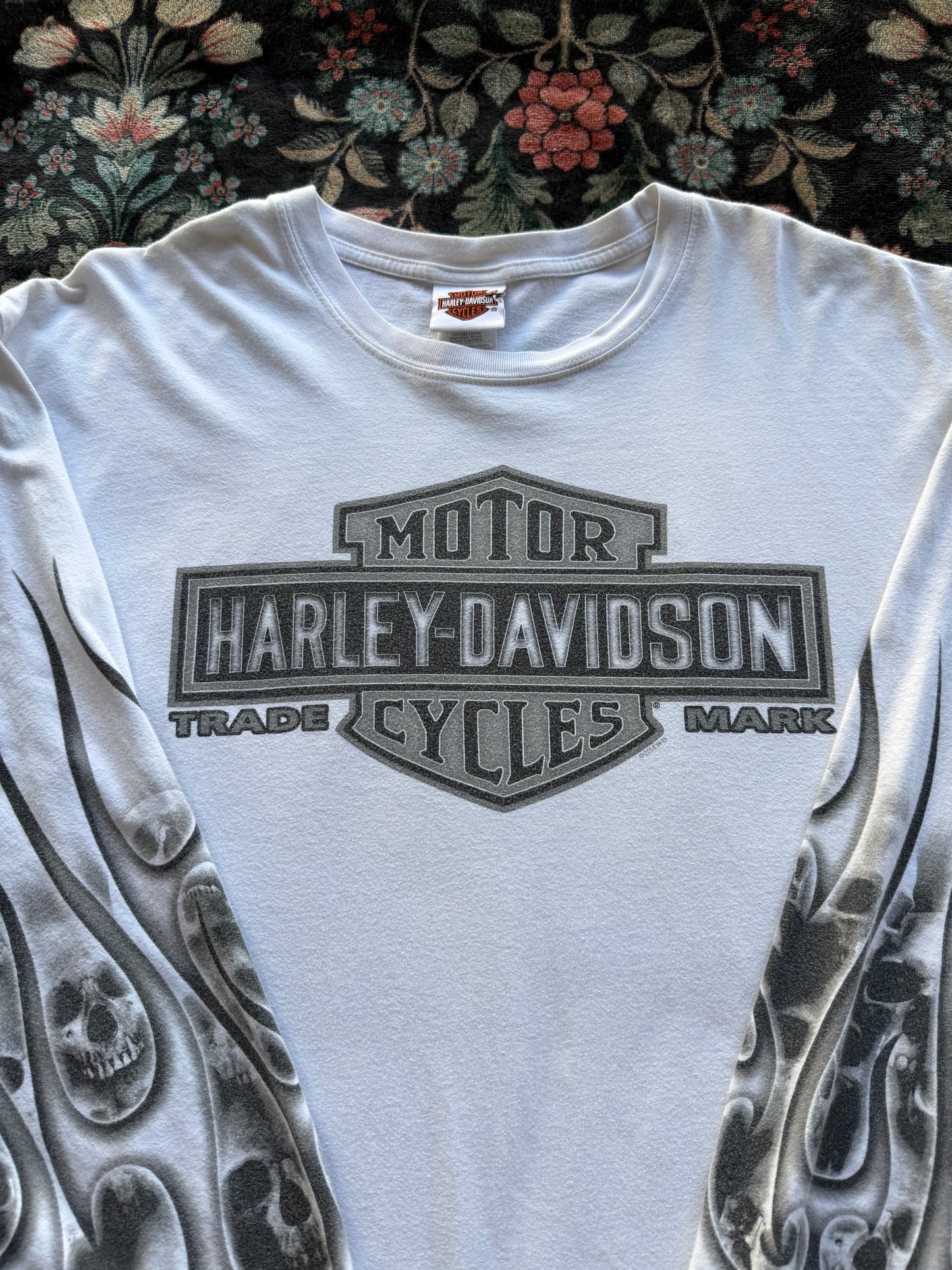 Harley Flaming Skull Long Sleeve