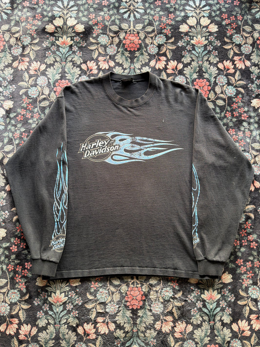 Harley Davidson Blue Flame Long Sleeve