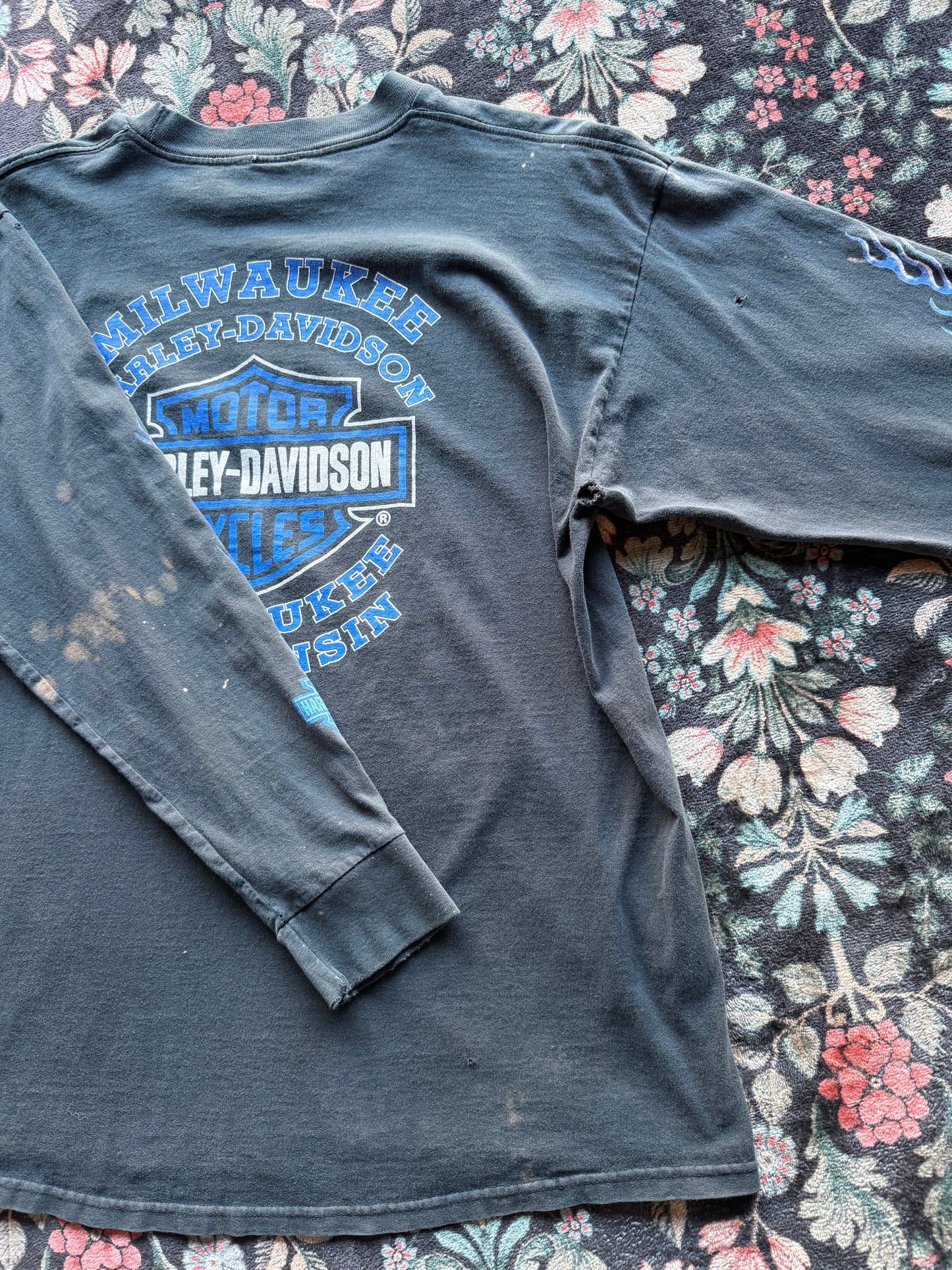 Harley Blue Flame Long Sleeve