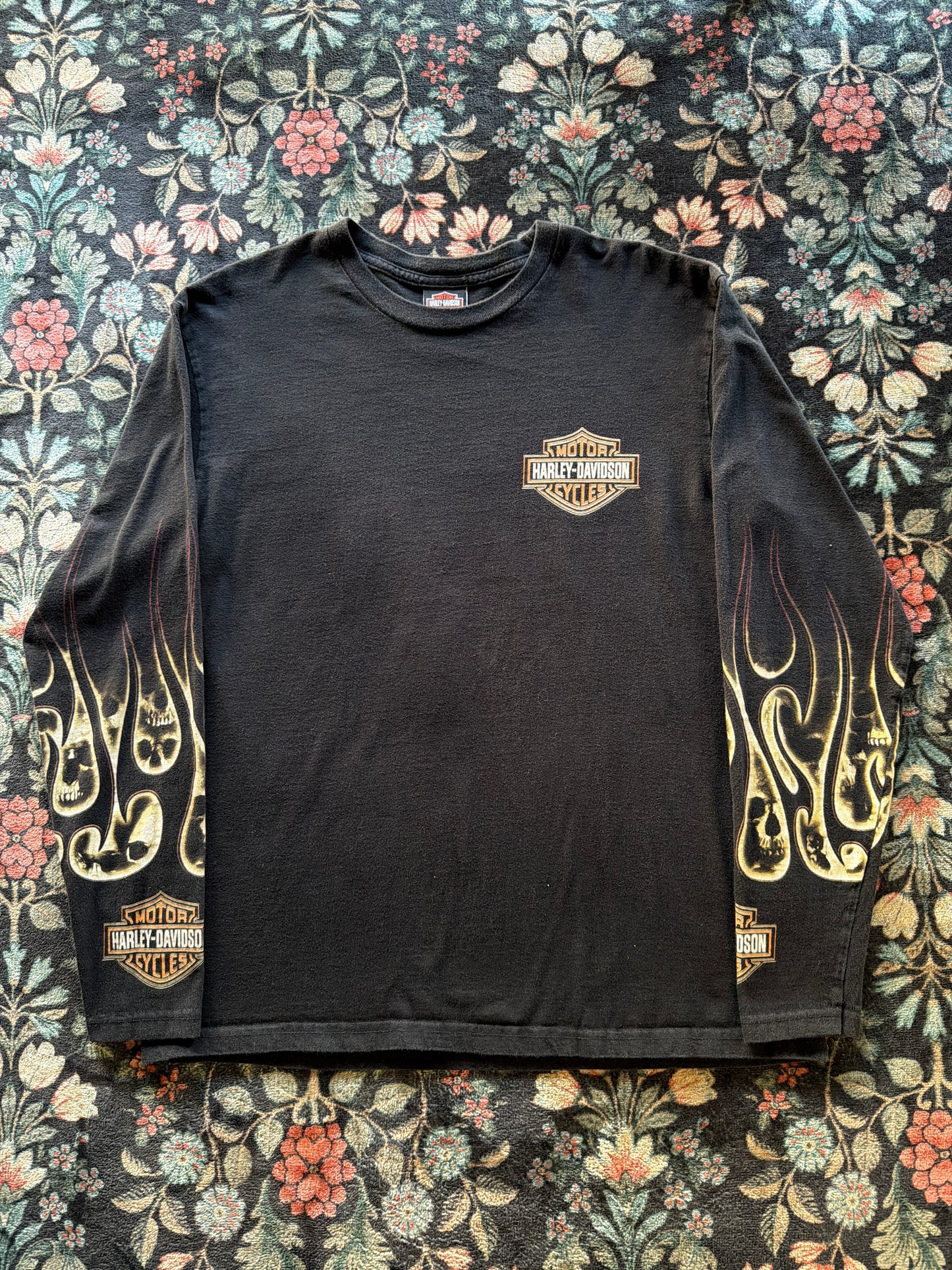 Harley Flaming Skull Long Sleeve