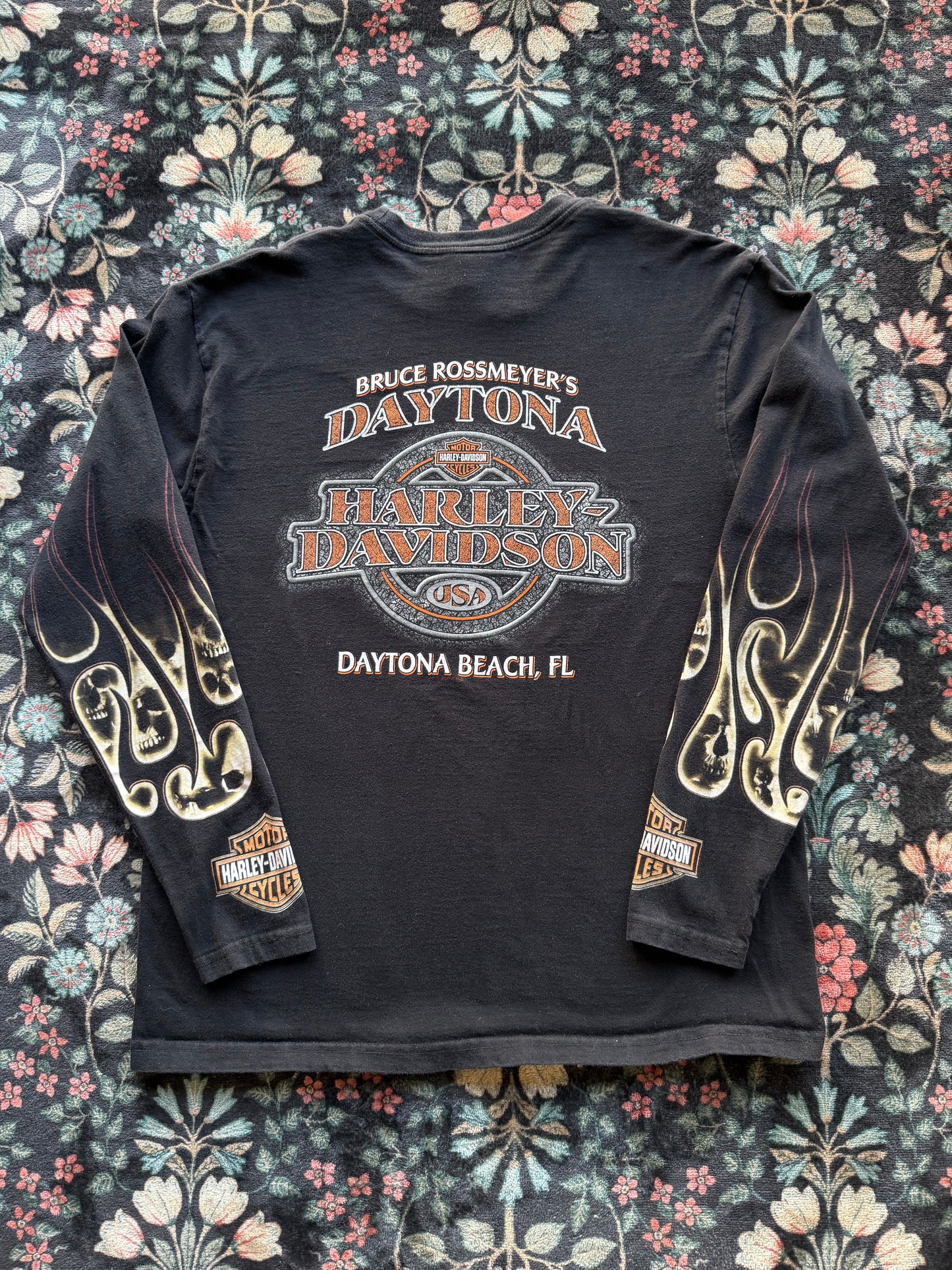 Harley Flaming Skull Long Sleeve
