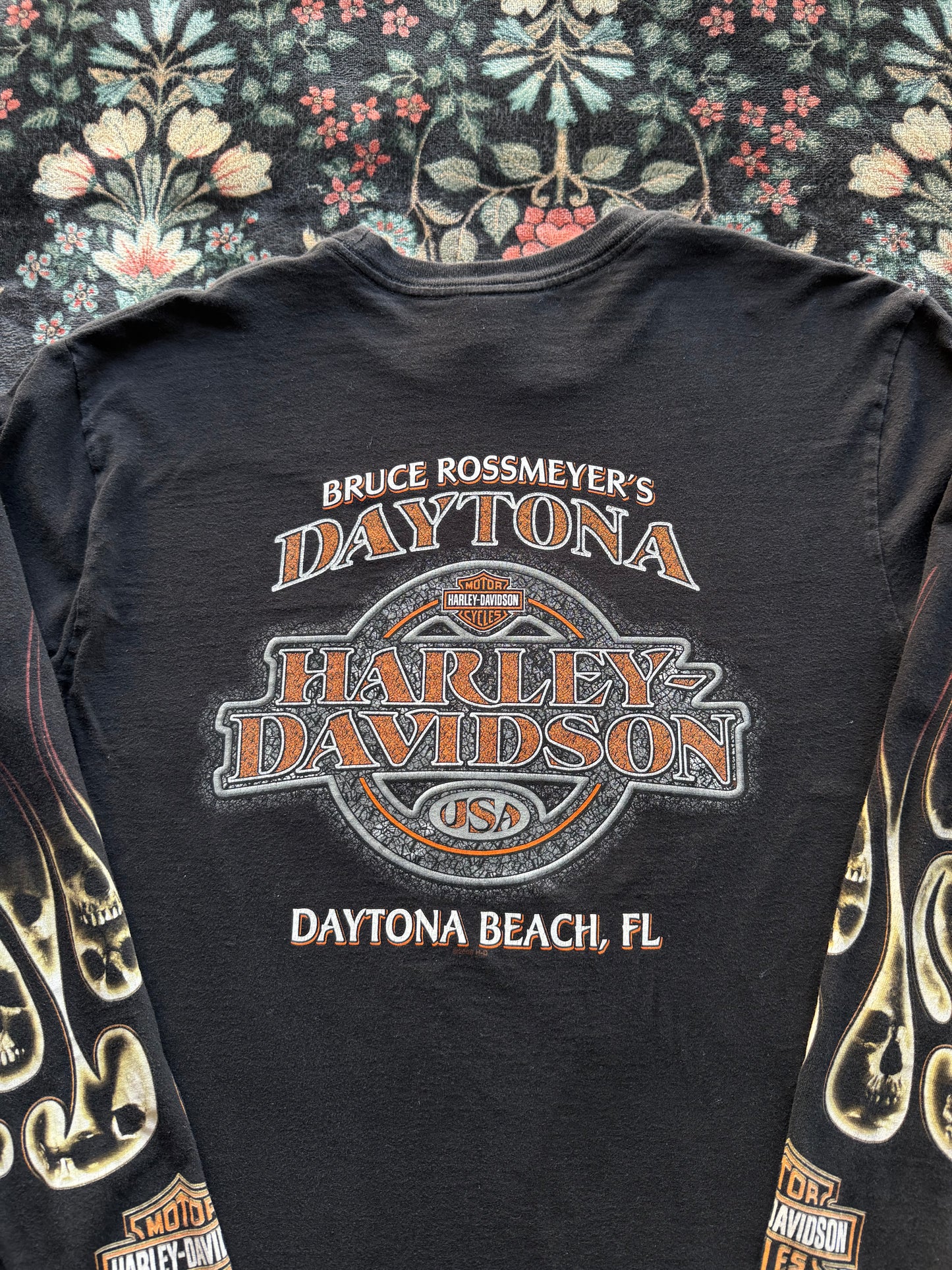 Harley Flaming Skull Long Sleeve