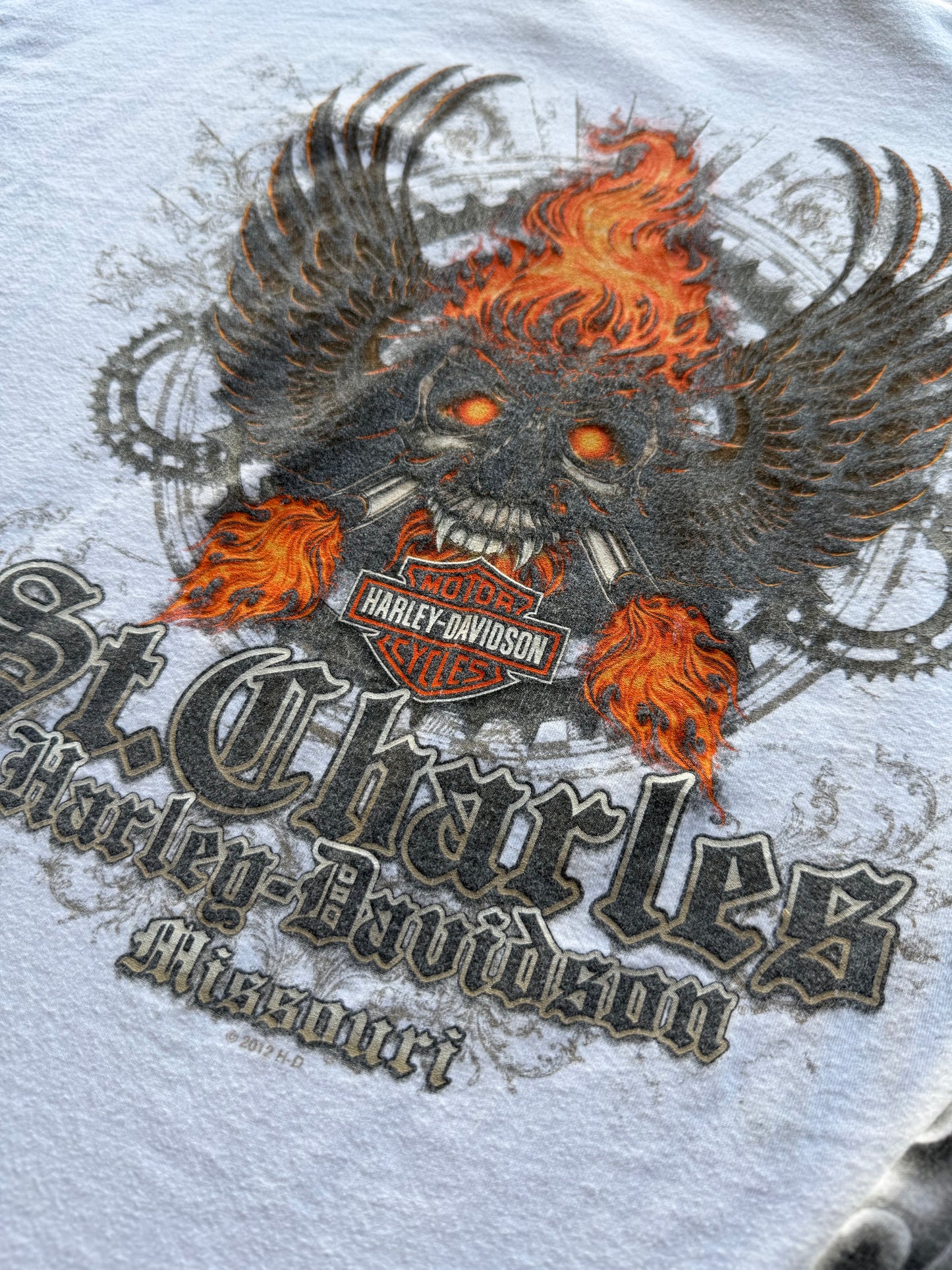 Harley Flaming Skull Long Sleeve
