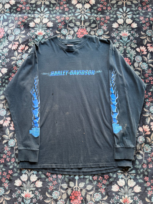 Harley Blue Flame Long Sleeve