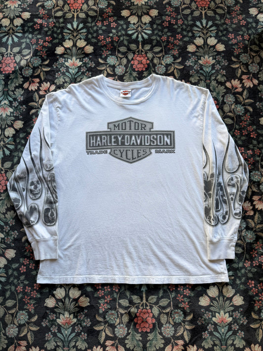 Harley Flaming Skull Long Sleeve